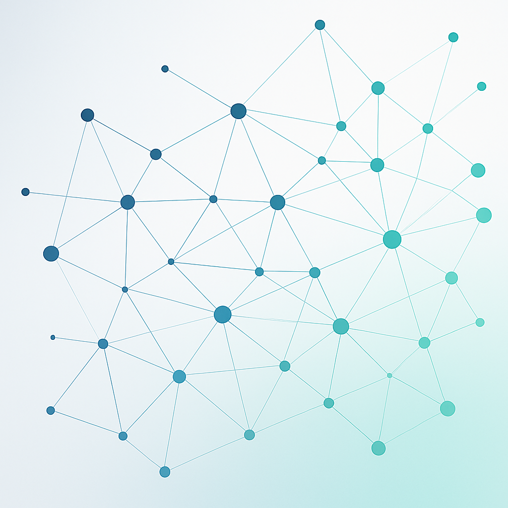 Network of connected dots symbolising customers